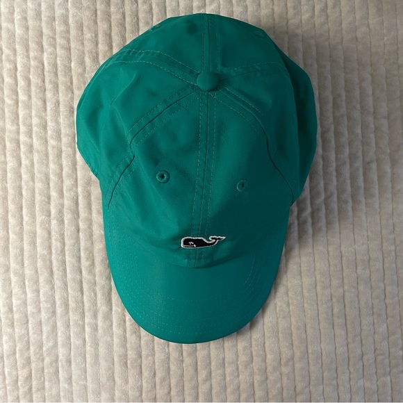 Teal Green Classic Vineyard Vines Baseball Cap with Navy Whale Logo - Picture 3 of 7